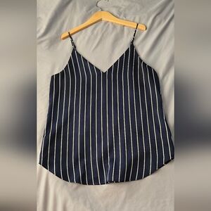Express Navy and White Striped V Neck Camisole Size XS